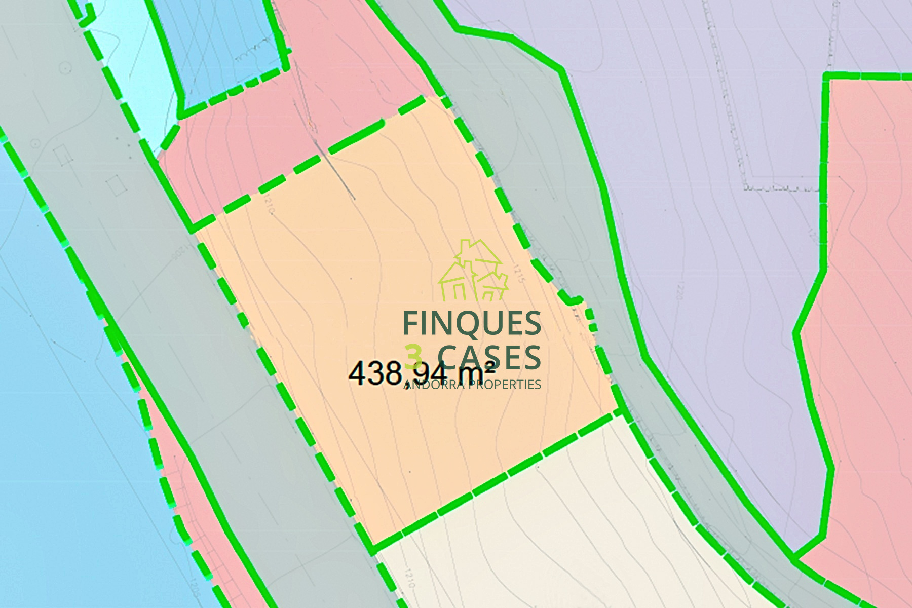 L'extensa parcel·la per comprar d´uns 710 m², 